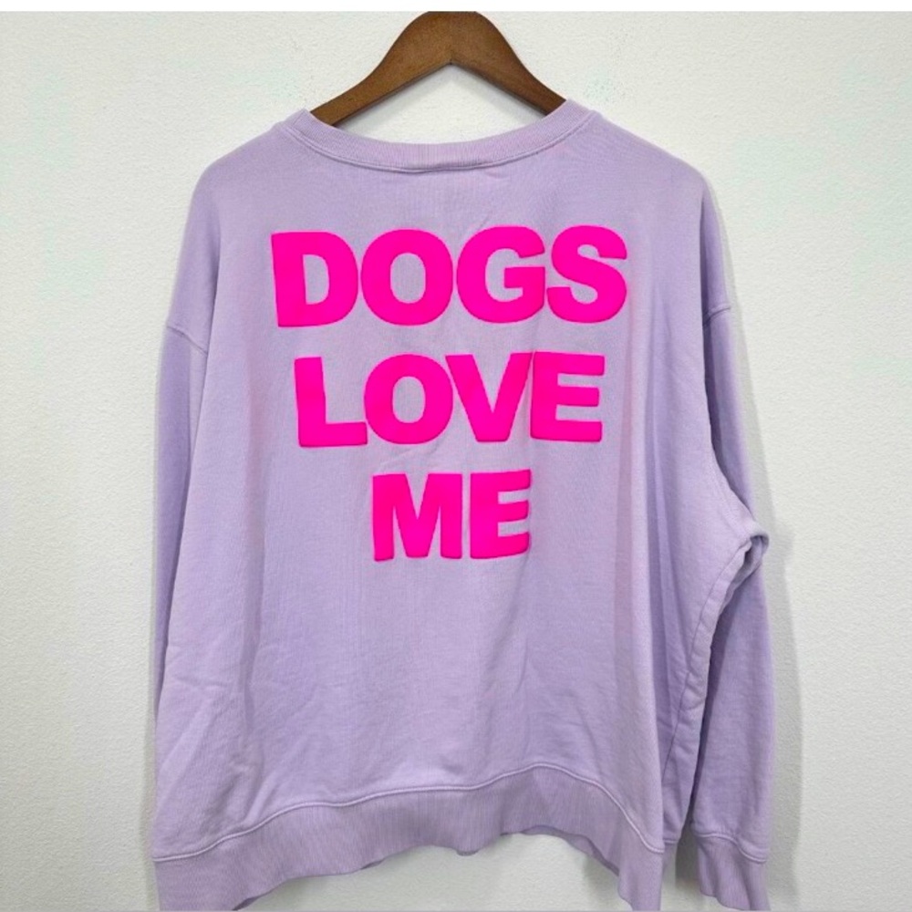 Wildfox Sweatshirt Women's Crew Neck Dogs Love Me Purple XXL